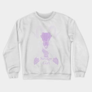 ASCii Savage Girl w/ text (Purple) Crewneck Sweatshirt
